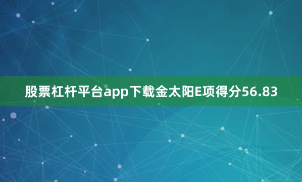 股票杠杆平台app下载金太阳E项得分56.83